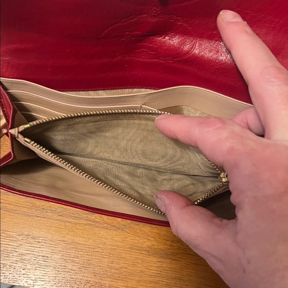 Prada Vintage Koala Red Leather Long Wallet w/ COA - Picture 4 of 5